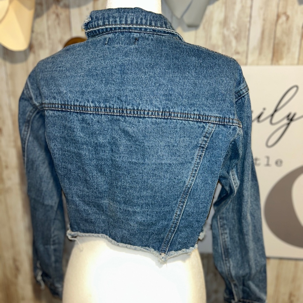 Denim crop Jacket - Picture 2 of 4